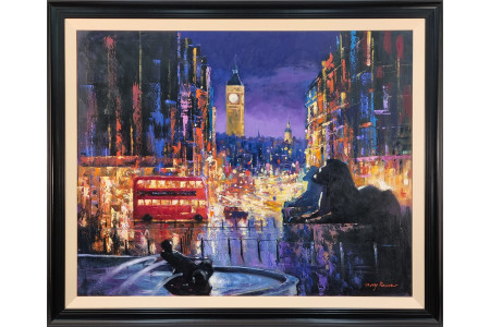 Stunning Large Original Oil Painting Titled "Sentinels, London" by Tony Rome Stunning Large Original Oil Painting Titled "Sentinels, London" by Tony Rome